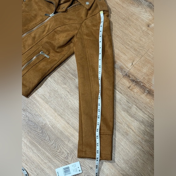 NEW Jou Jou Brandy Brown Faux-Suede Moto Jacket Size Large - Picture 12 of 12